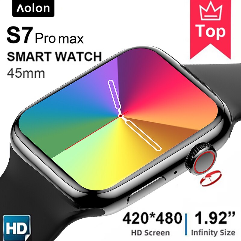 Aolon S7 Pro Max Smartwatch  1.92 ġ HD ü ȭ NFC ߰    Ʈ ġ PK Dt100 W37 W27 HW7 MAX